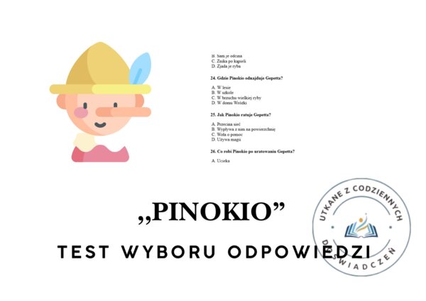 TEST WYBORU ODPOWIEDZI – „Pinokio” (Carlo Collodi)