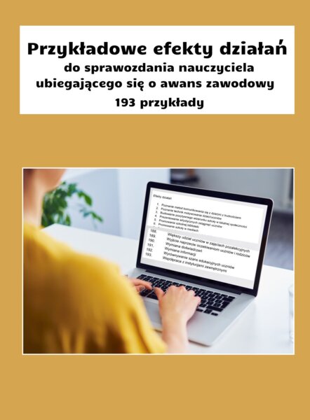 Przykładowe wpisy - efekty działań do sprawozdania nauczyciela ubiegającego się o awans zawodowy