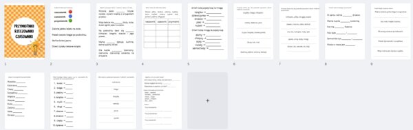 Przymiotniki, rzeczowniki, czasowniki - zadania