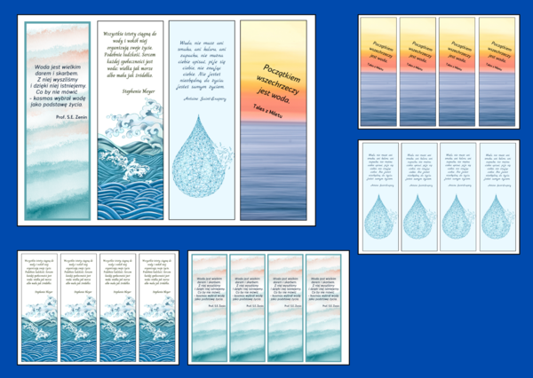 DZIEŃ WODY – wiosna - zakładki do książek – zakładka – wersja 3
