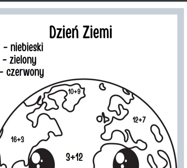 Dzień Ziemi - kolorowanki, infografika, wykreślanka