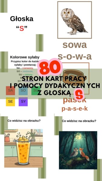 Karty pracy do nauki i utrwalania głoski S