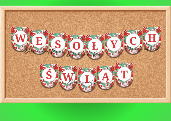 Wesołych Świat - girlanda wzór 2