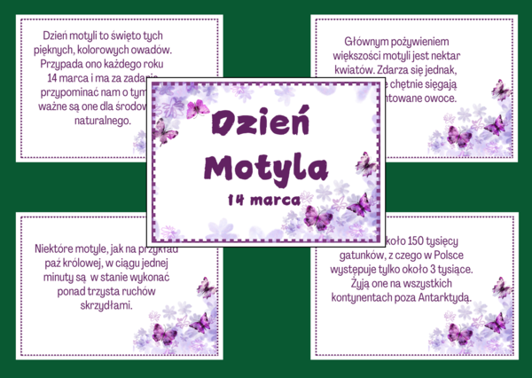 DZIEŃ MOTYLA - Ciekawostki o motylach - WIOSNA – gazetka – biblioteka – świetlica – 23 strony – wersja 2