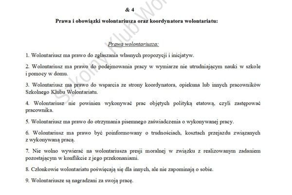 Szkolny Klub Wolontariusza program własny wolontariat
