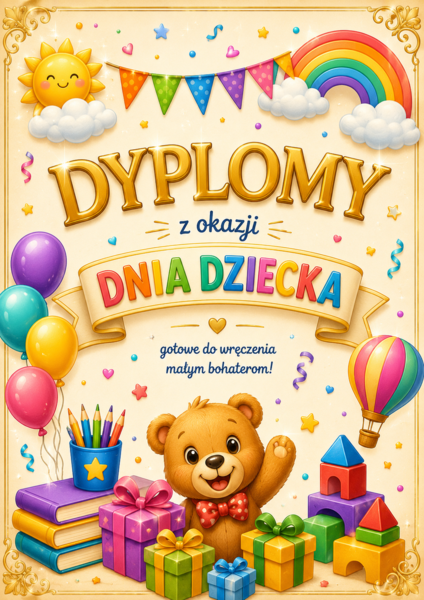 🌈 Dyplomy na Dzień Dziecka 🌈