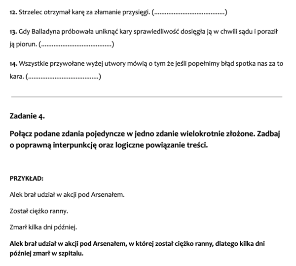 Rodzaje wypowiedzeń na E8 - teoria + ćwiczenia