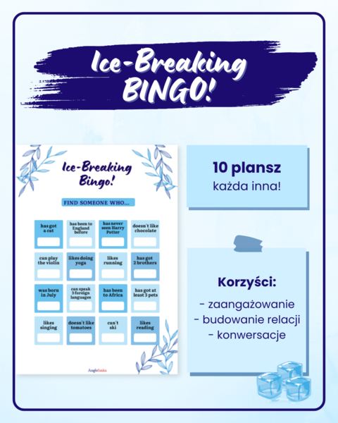 Ice-breaking Bingo! | Find someone who | Integracja