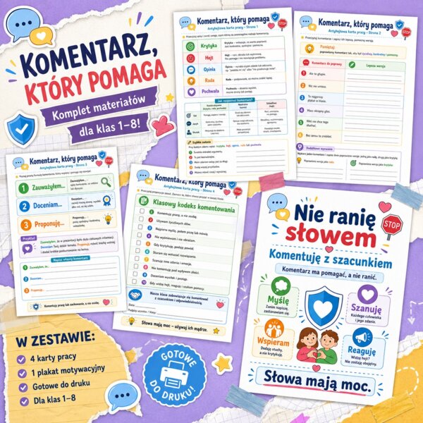 Komentarz, który pomaga - antyhejtowa karta pracy