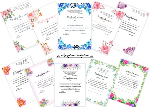 Podziękowanie dla rodziców z trójki grupowej przedszkolnej oraz dla dyrekcji.