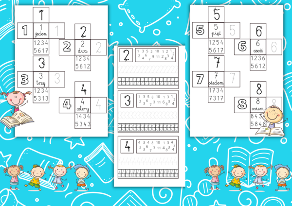 Wklejki do zeszytu - liczby