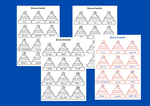 ZIMOWA ORTOGRAFIA – układanka – zima – ćwiczenia ortograficzne