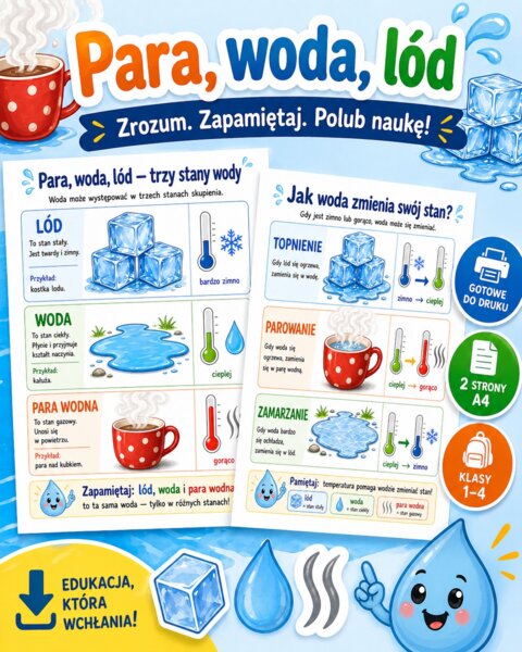 Para, woda, lód - trzy stany wody