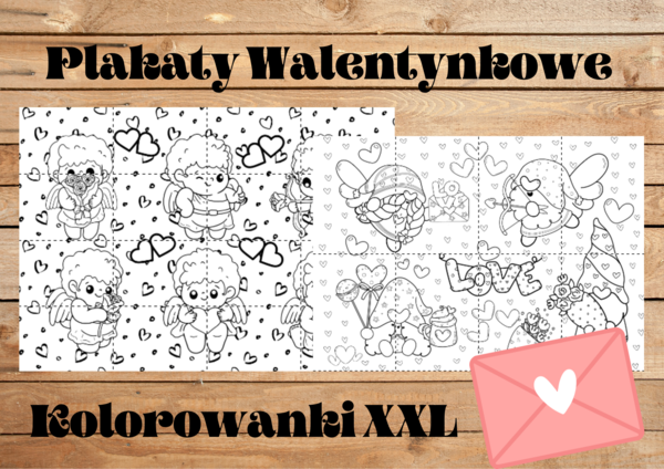 Kolorowanki XXL Walentynkowy PLAKAT