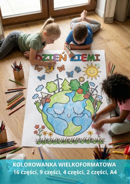 DZIEŃ ZIEMI - kolorowanka wielkoformatowa XXL
