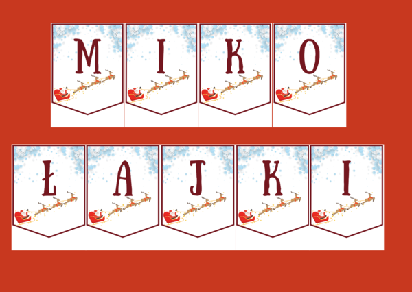 MIKOŁAJKI – Mikołaj – Boże Narodzenie – GIRLANDA - biblioteka – świetlica – przedszkole – gazetka – wersja 1