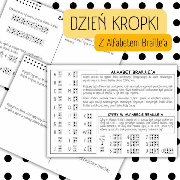 DZIEŃ KROPKI – Alfabet Braille’a – Kodowanie/szyfrowanie