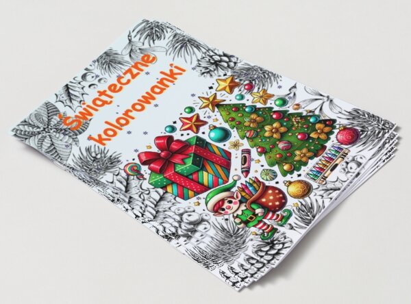 Kolorowanki. Prezenty. Postacie świąteczne. Motywy świąteczne
