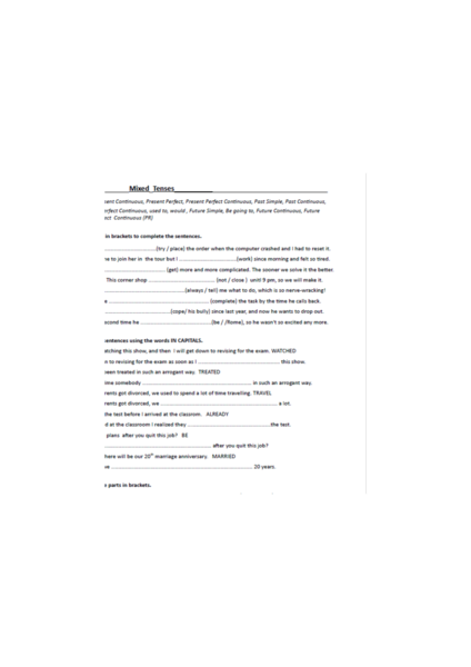 Czasy z języka angielskiego. Matura rozszerzona.