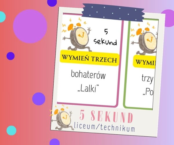 Gra 5 sekund - liceum/technikum ponad 100 kart