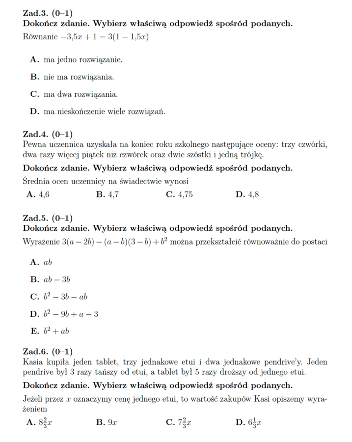 Arkusz E8 nr 1 z matematyki