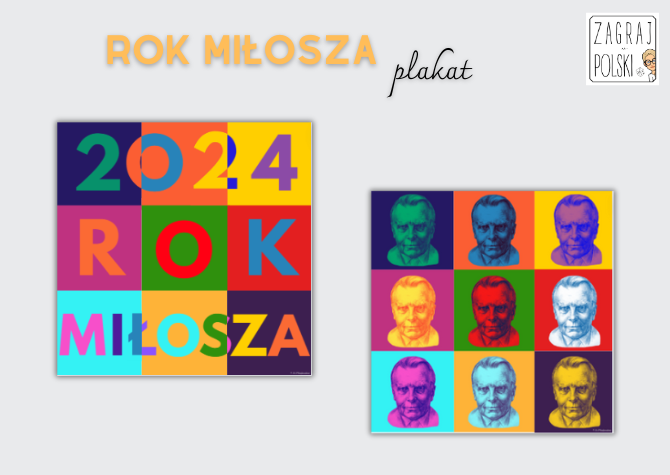 Plakat z okazji Roku Czesława Miłosza 2024 [inspirowany twórczością Andy'ego Warhola]