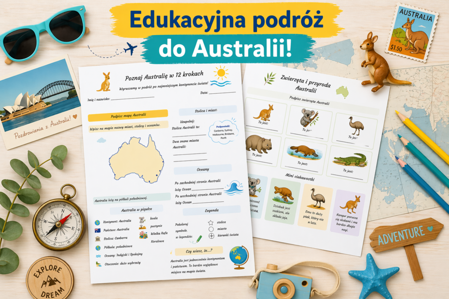 Karta pracy „Poznaj Australię w 12 krokach”