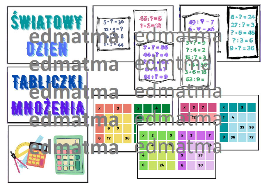 Dzień tabliczki mnożenia - gazetka wersja kolorowa