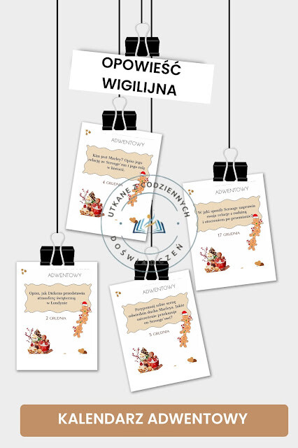 KALENDARZ ADWENTOWY- ciekawe narzędzie do omawiania lektury ,,Opowieść wigilijna"