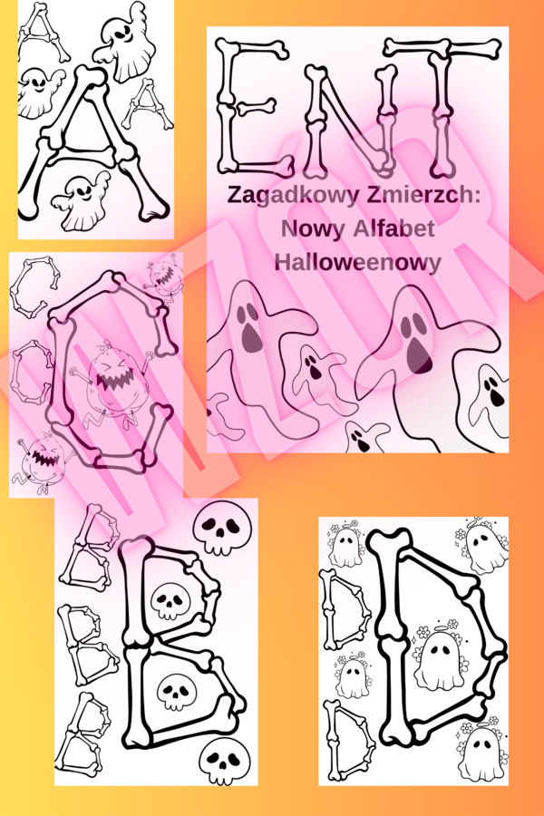 Alfabet na Halloween - Kolorowanki