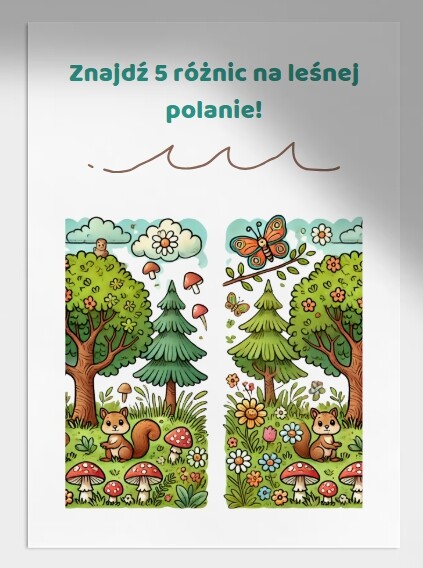 Karty pracy. Zwierzęta i ich siedliska. Kolorowanki z ekologicznymi przesłaniami. "Znajdź różnice" - elementy przyrody.