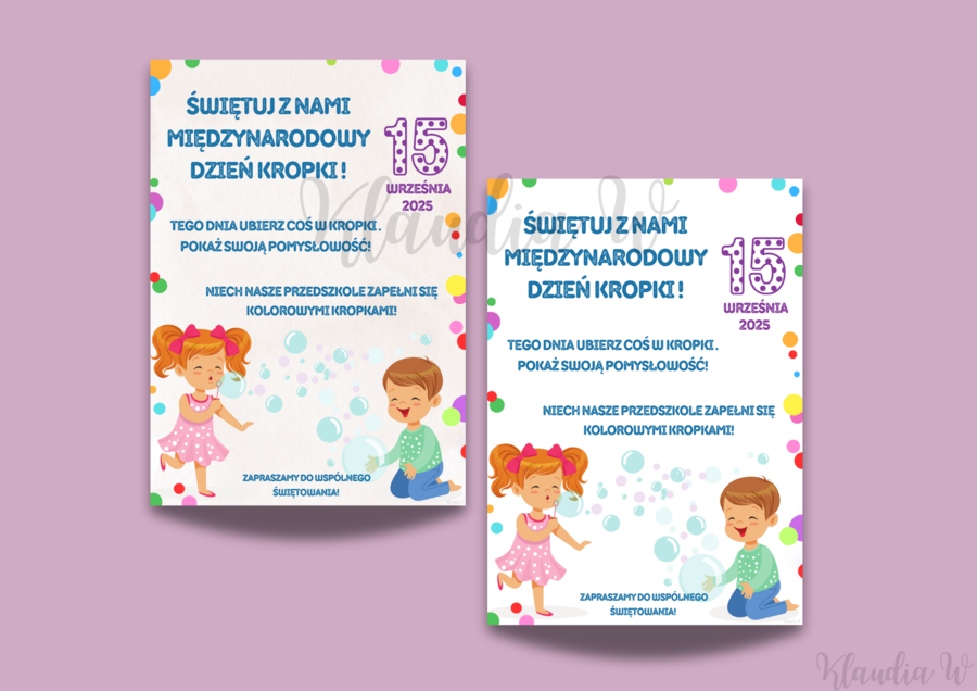 MIĘDZYNARODOWY DZIEŃ KROPKI 15 WRZEŚNIA - PLAKAT A4 (PRZEDSZKOLE)