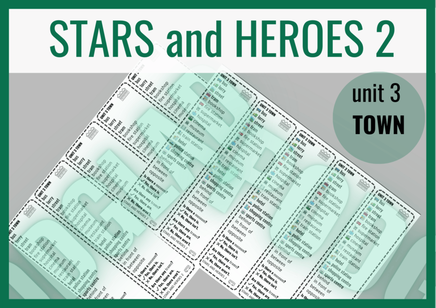 Stars and Heroes 2 unit 3 TOWN – zakładki do książki
