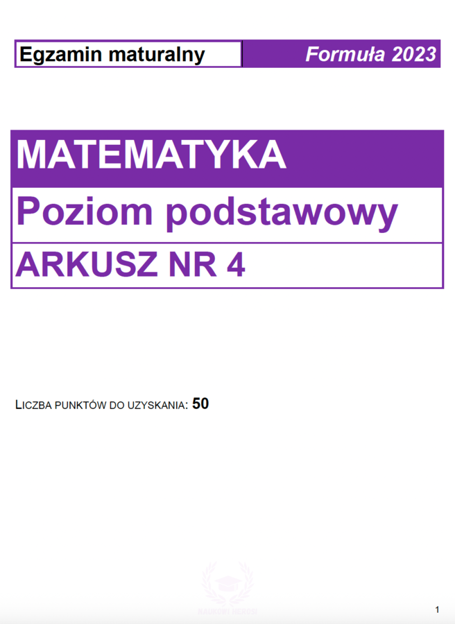 Arkusz próbny z matematyki nr 4