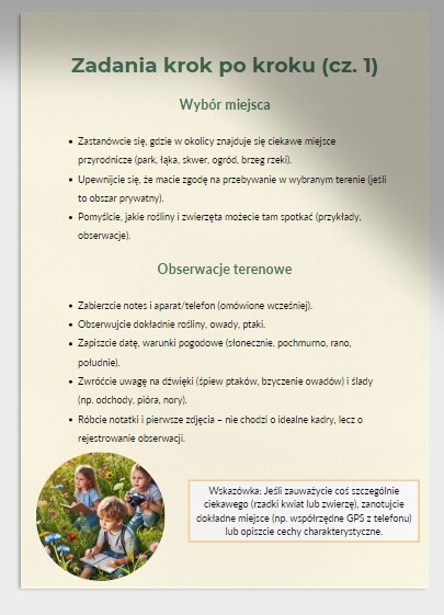 Projekt fotograficzny. "Przyroda w moim otoczeniu".