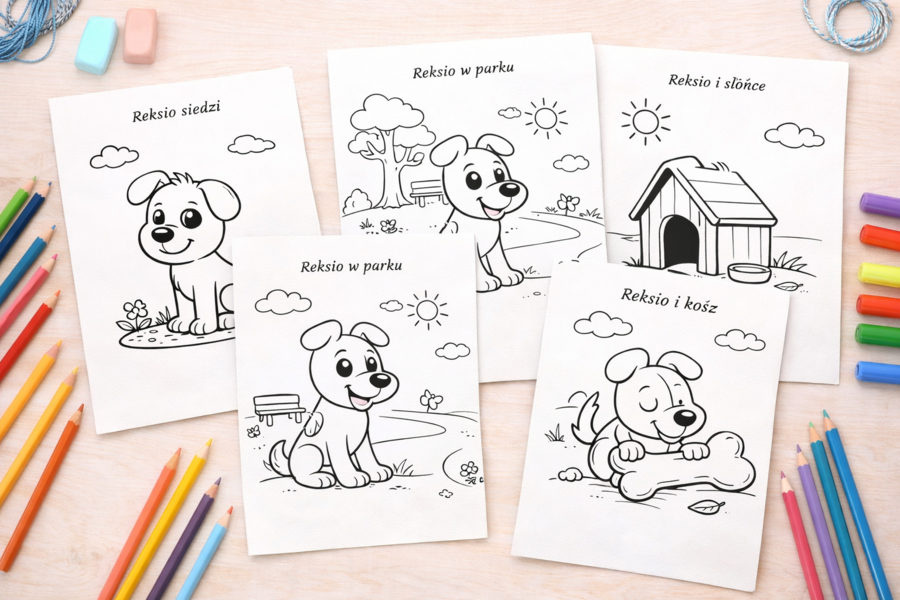 Pokoloruj Reksia. [Kolorowanki]