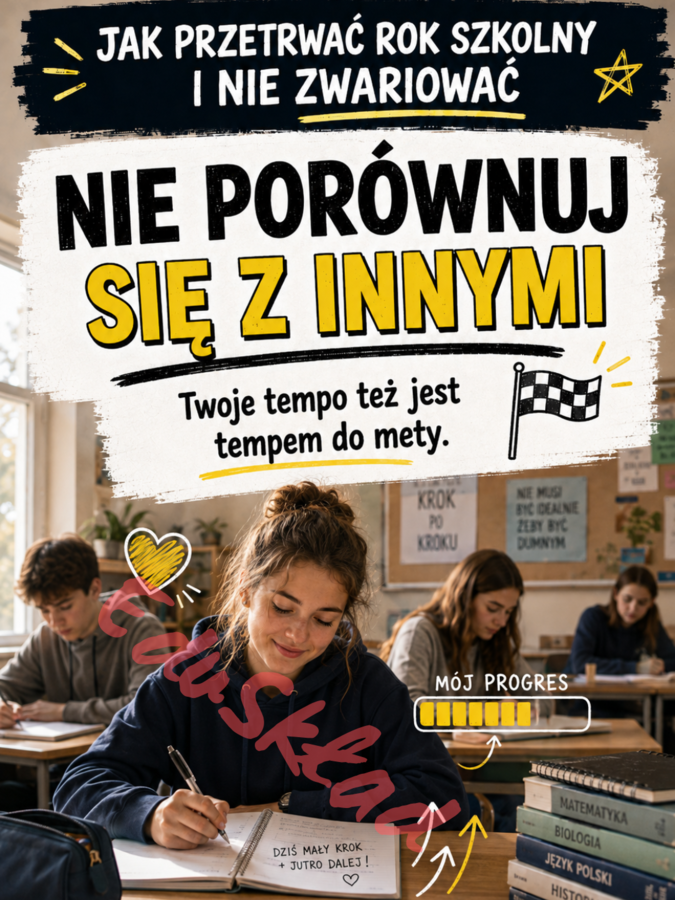 „Jak przetrwać rok szkolny i nie zwariować” – gazetka korytarzowa dla uczniów