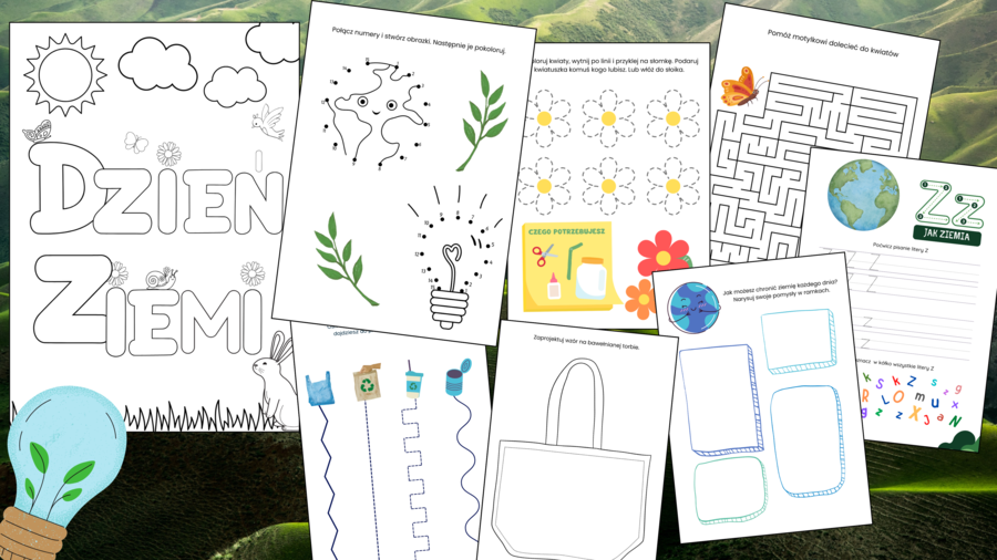 Zadania dla Przedszkolaków: Dzień Ziemi, Natura | 22 Strony Ćwiczeń