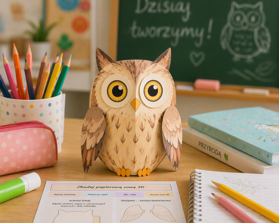 Zbuduj papierową sowę 3D