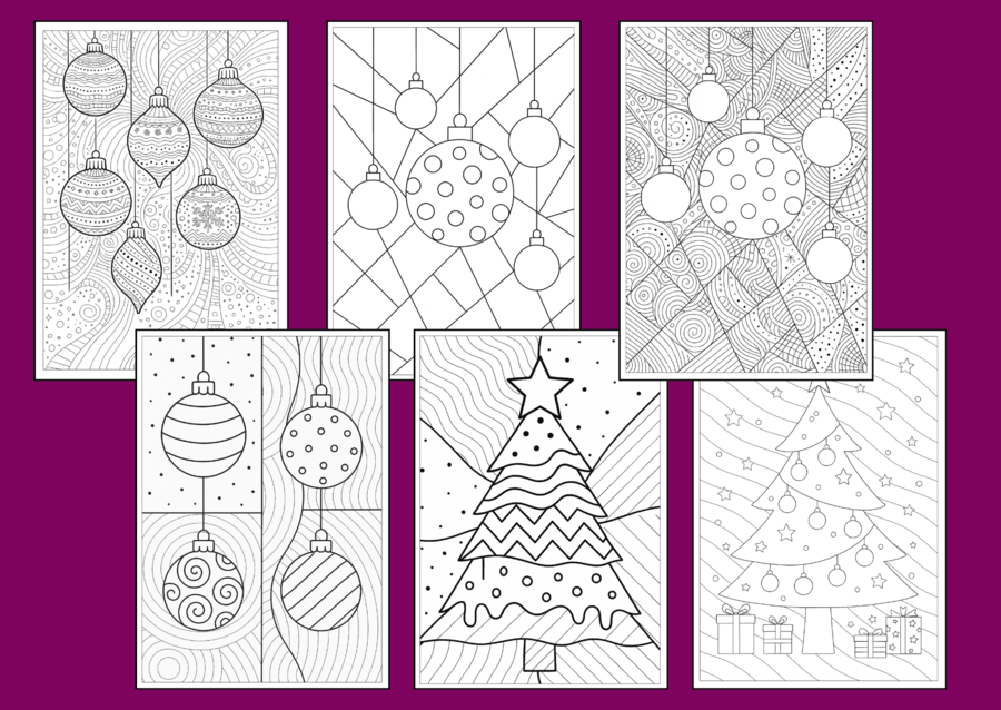 🎄🎅 Świąteczne Kolorowanki Zentangle – Relaks, Kreatywność i Magia Świąt! ✨- Boże Narodzenie - mikołajki - zima - 35 szt.