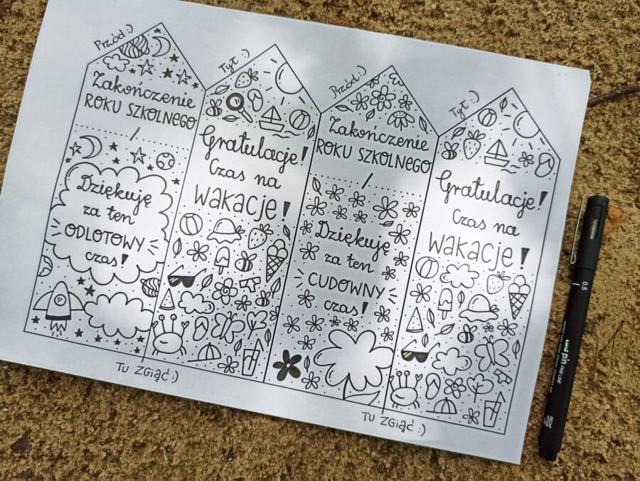 ZAKŁADKI Z OKAZJI ZAKOŃCZENIA ROKU SZKOLNEGO