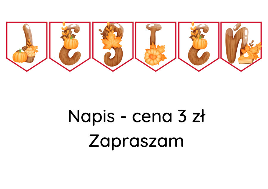 Napis - Jesień - girlanda - Promocja tylko 3 zł