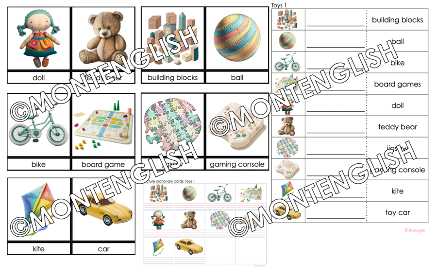 Zestaw kart obrazkowych: TOYS SET 1