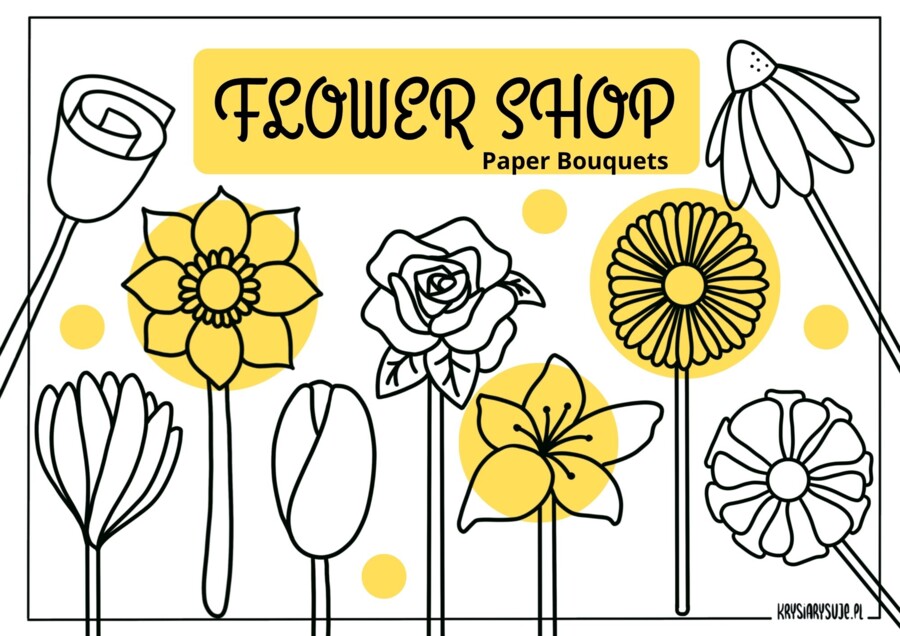 FLOWER SHOP - wycinanka, szablon