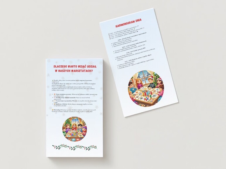 Plakat na szkolne warsztaty świąteczne
