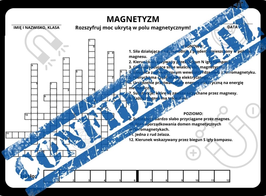 Magnetyzm - krzyżówka