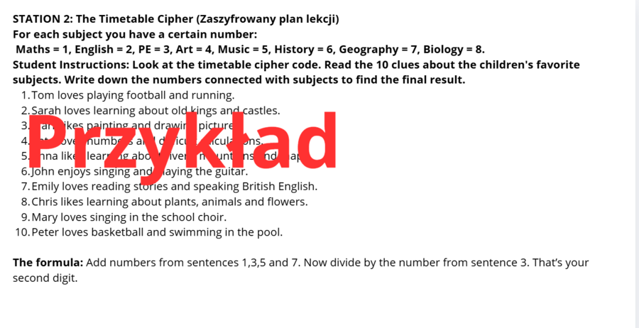 The Mystery of the School Key- stacje dydaktyczne