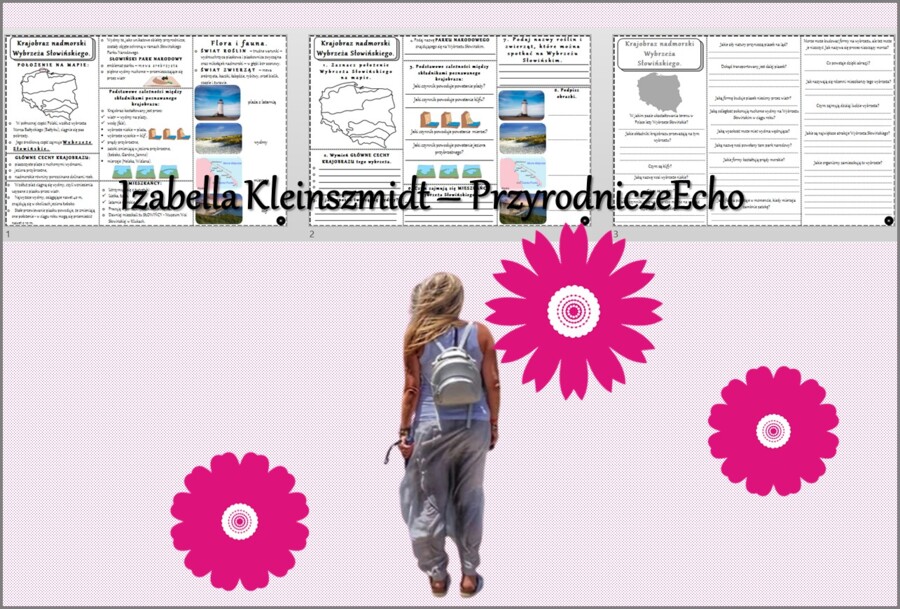 Minizestaw do tematu „Krajobraz nadmorski Wybrzeża Słowińskiego”– sketchnotka + karta pracy w pdf + gratisowy link do prezentacji multimedialnej niekomercyjnej wykonanej w genial.ly do indywidualnego pobrania i użycia do celów niekomercyjnych. Geografia 
