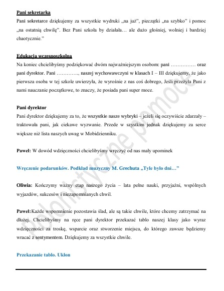 Pożegnanie szkoły przez ósmoklasistów. Scenariusz apelu