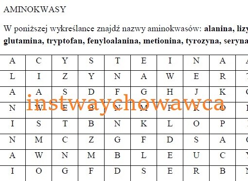 Aminokwasy-wykreślanka